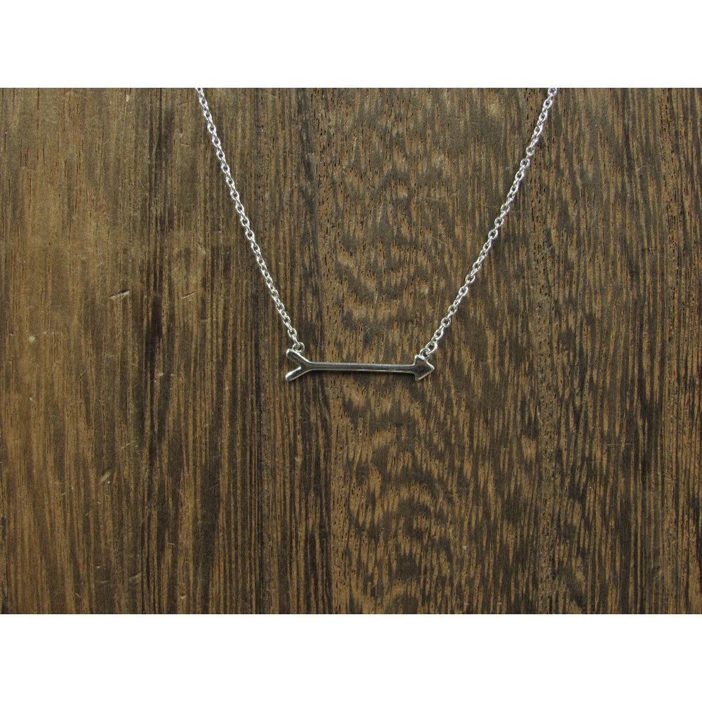 18" Sterling Silver Plain Arrow Necklace Vintage Minimalist Everyday Simple